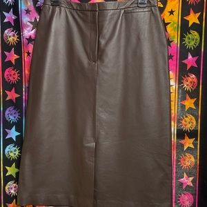 Vintage Genuine Leather CLIO Skirt Brown size 8